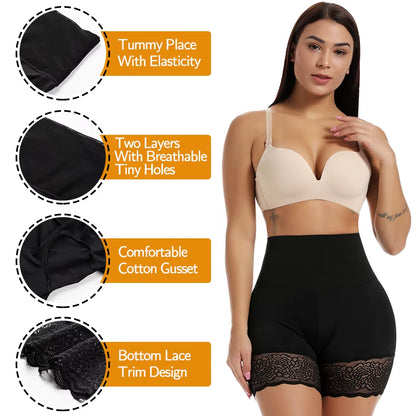 Women Body Shaper High Waist Safety Shorts Lace Knickers Tummy Control Panties Slimming Underwear Shaping Boyshorts Shapewear